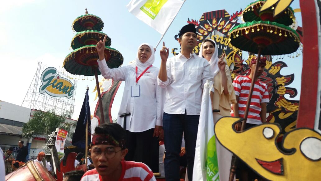 Ratusan Pendukung Khofifah-Emil Antusias Sukseskan Deklarasi Damai Pilkada Jatim 2018