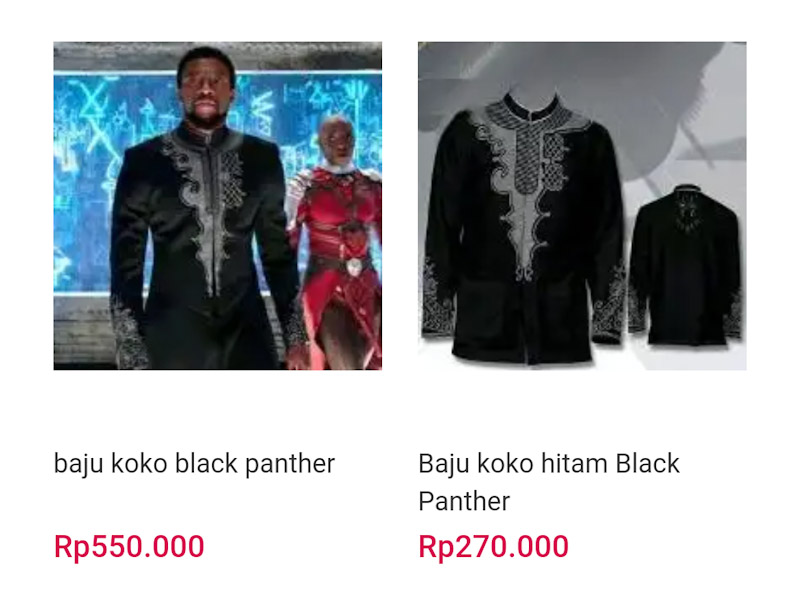Baju Koko Black Panther Jadi Tren Fesyen di Toko Online