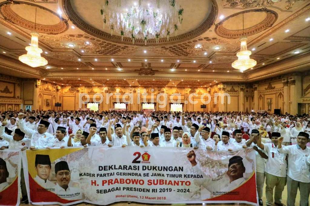 Gerindra Jatim Deklarasi Dukung Prabowo Capres 2019
