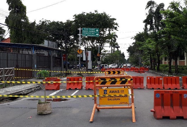 Jembatan Ambles, Jalan Kartini Ditutup