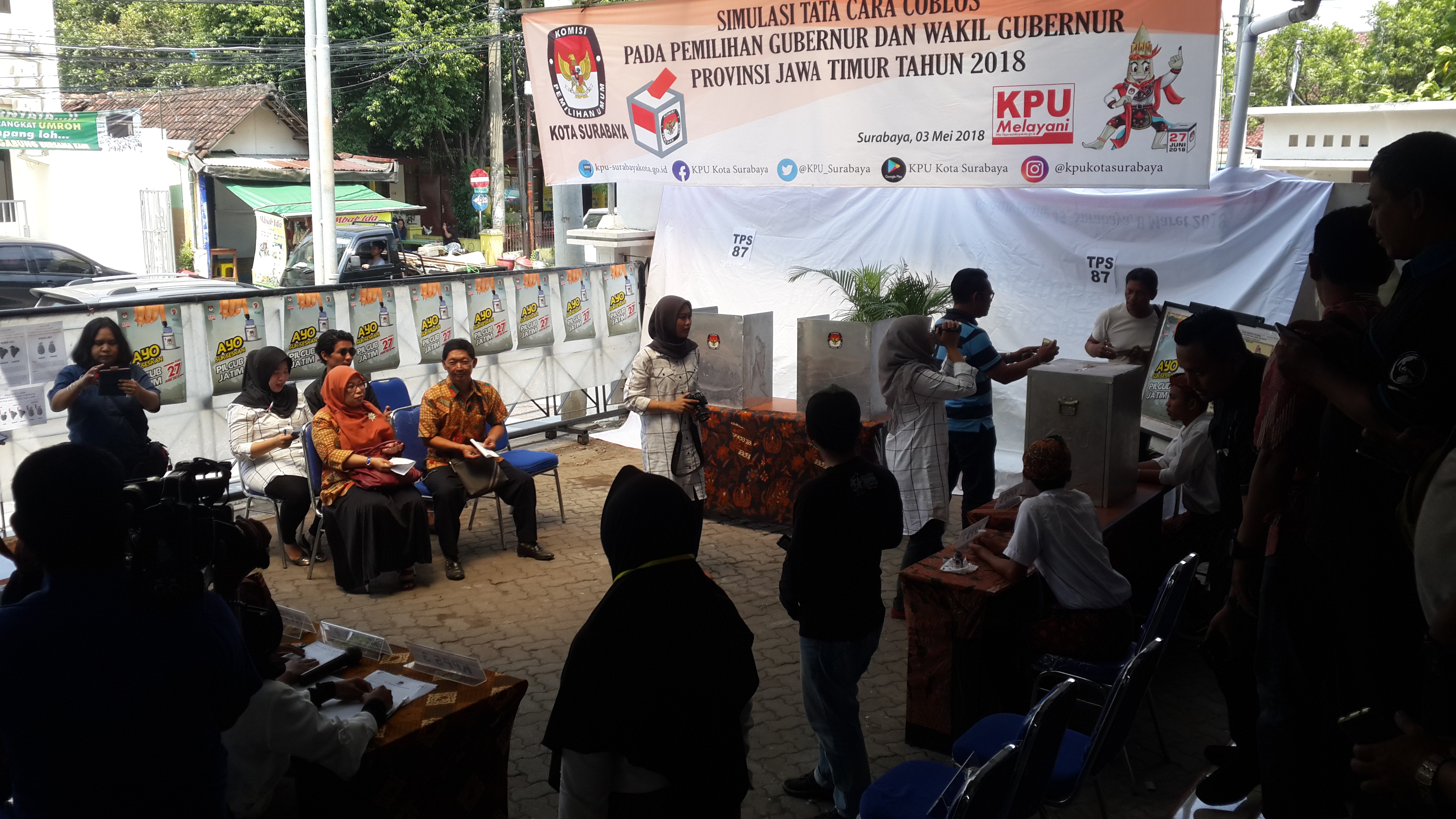 KPU Kota Surabaya Gelar Simulasi Pencoblosan Pilgub 2018