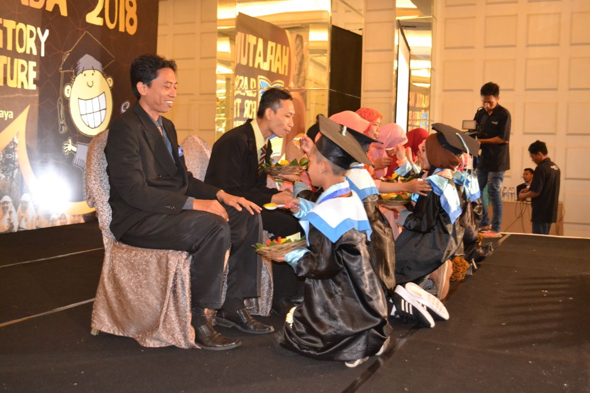 SD Muhammadiyah 18 Surabaya Gelar Haflatul Wada, Momen Wisudawan Suapi Guru ini Bikin Terharu