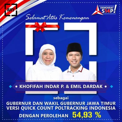 Menang Hitung Cepat, SBY Telepon Khofifah Sampaikan Pesan AHY