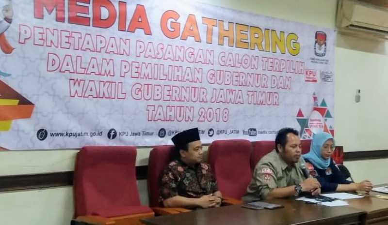 KPU Jatim Tetapkan Paslon Terpilih Pilgub Jatim 2018