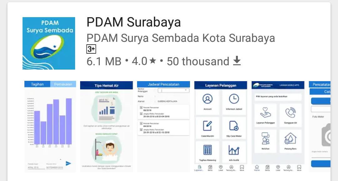 Aplikasi PDAM Surabaya Tambah Fitur Catat Meter Mandiri