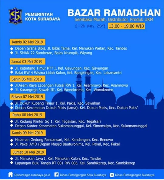 Pemkot Surabaya Gelar Bazar Sembako Murah Selama Ramadhan, Ini Jadwalnya