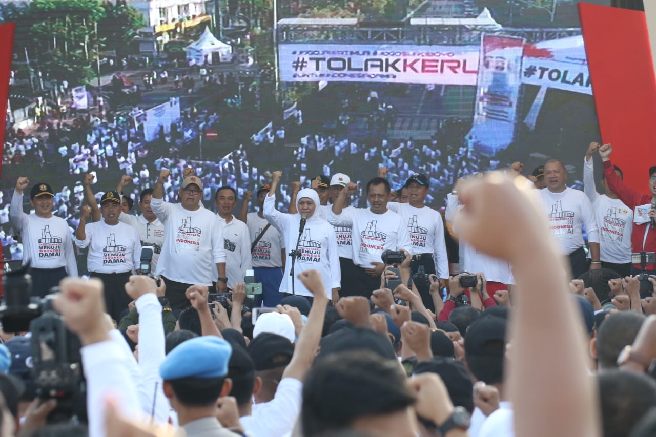 Gubernur Jatim, Kapolda dan Pangdam Deklarasi Tolak Kurusuhan