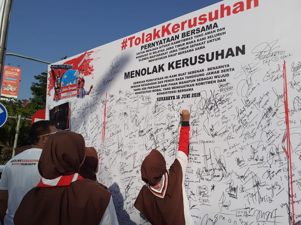 Pospera dan Warga Jatim Dukung Deklarasi Tolak Kerusuhan