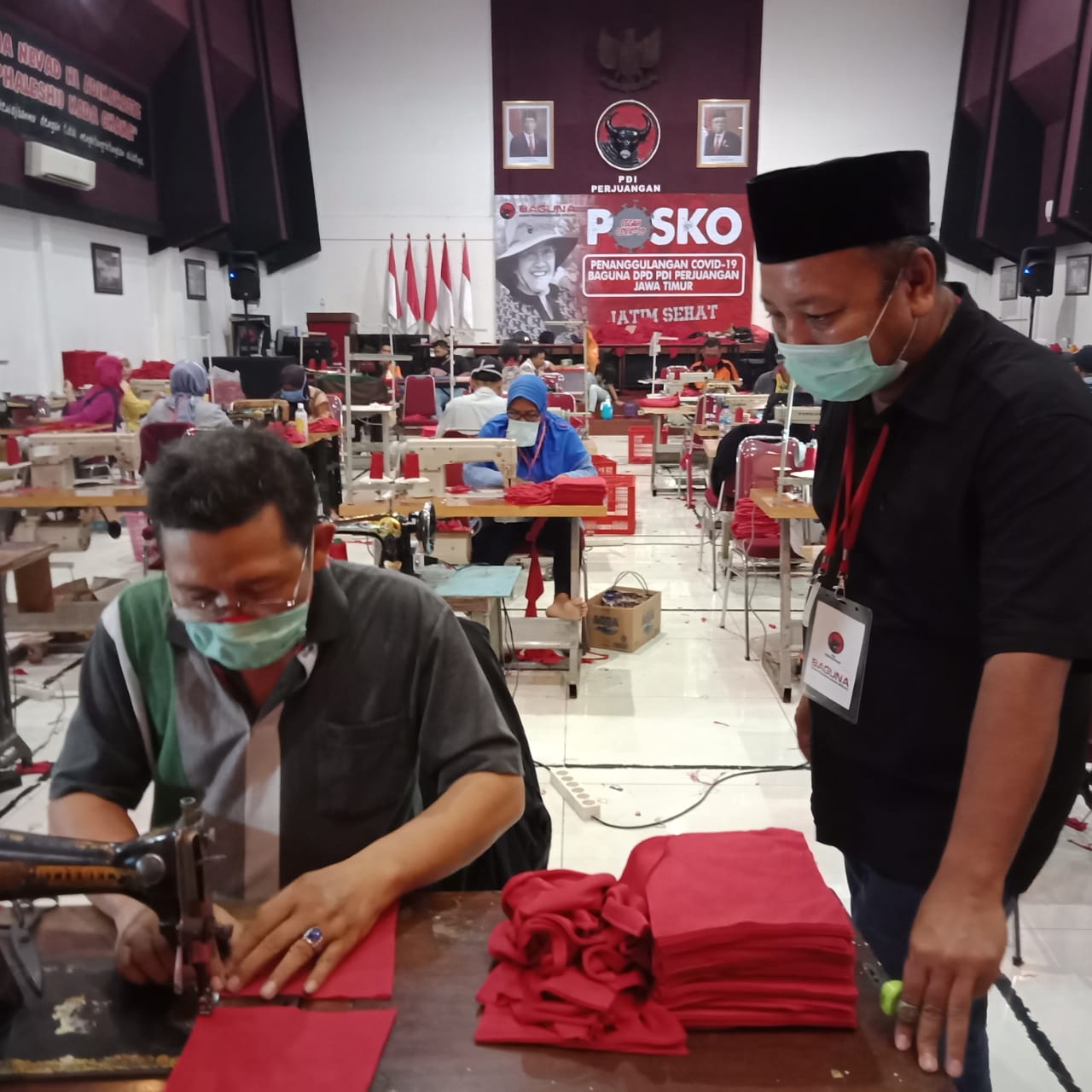 Baguna PDIP Jatim Siapkan 1 Juta Masker Dan Wastafel Portabel