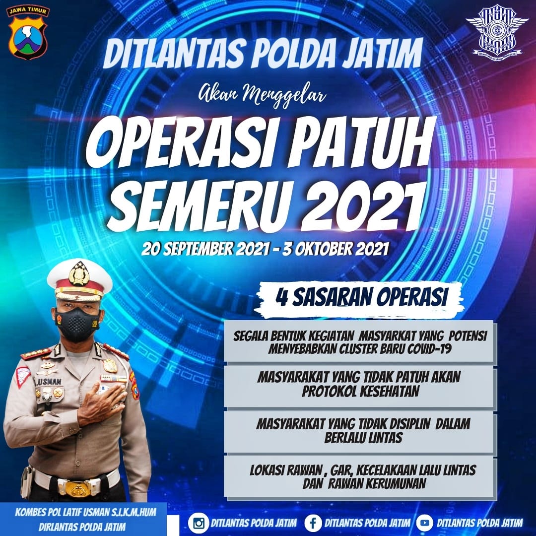 Ini Sasaran Operasi Patuh Semeru 2021