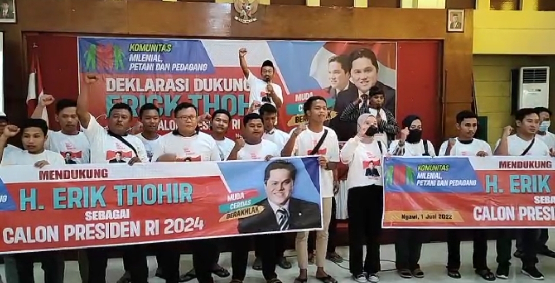 Petani, Tokoh Agama, Pemuda dan Budayawan Ngawi Deklarasi Dukung Erick Tohir Capres 2024