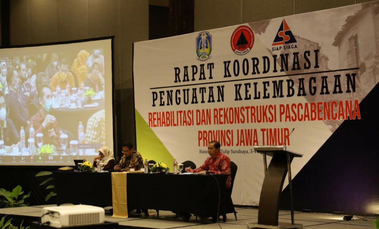 BPBD Gelar Rakor Bidang Rehabilitasi dan Rekonstruksi Pascabencana se-Jatim