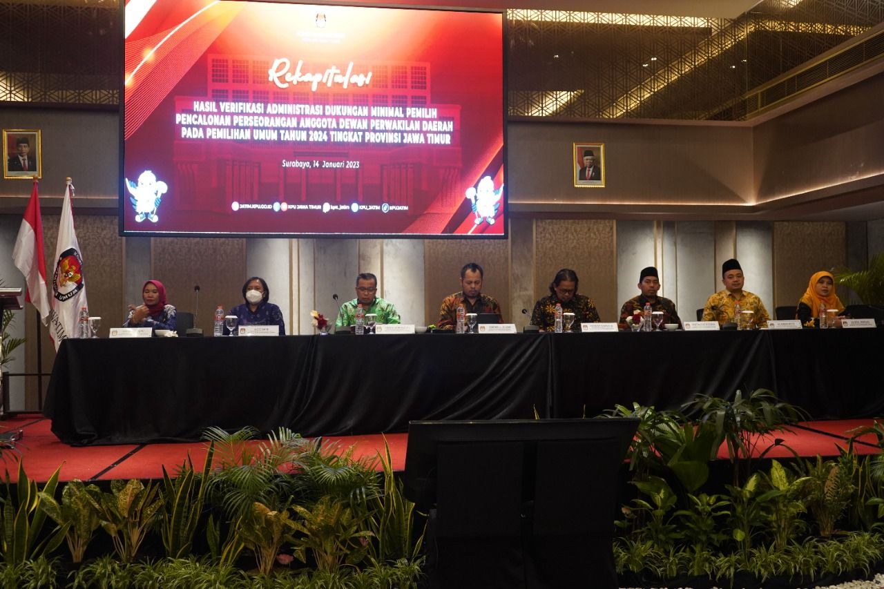 KPU Jatim Umumkan Hasil Verifikasi Administrasi Bacalon DPD, Hanya 8 yang Lolos