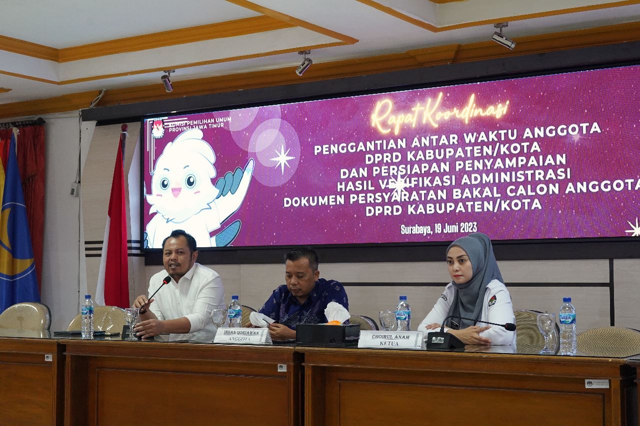 KPU Jatim Gelar Rakor Jelang Penyampaian Hasil Verifikasi Administrasi Dokumen Persyaratan Bacaleg