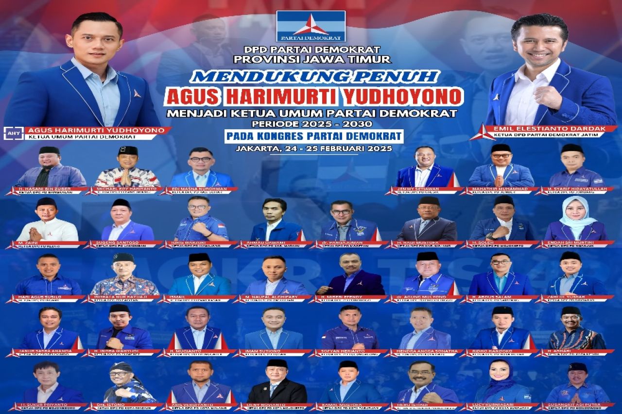 38 DPC Demokrat se-Jatim Deklarasi Dukung AHY Ketua Umum Lagi