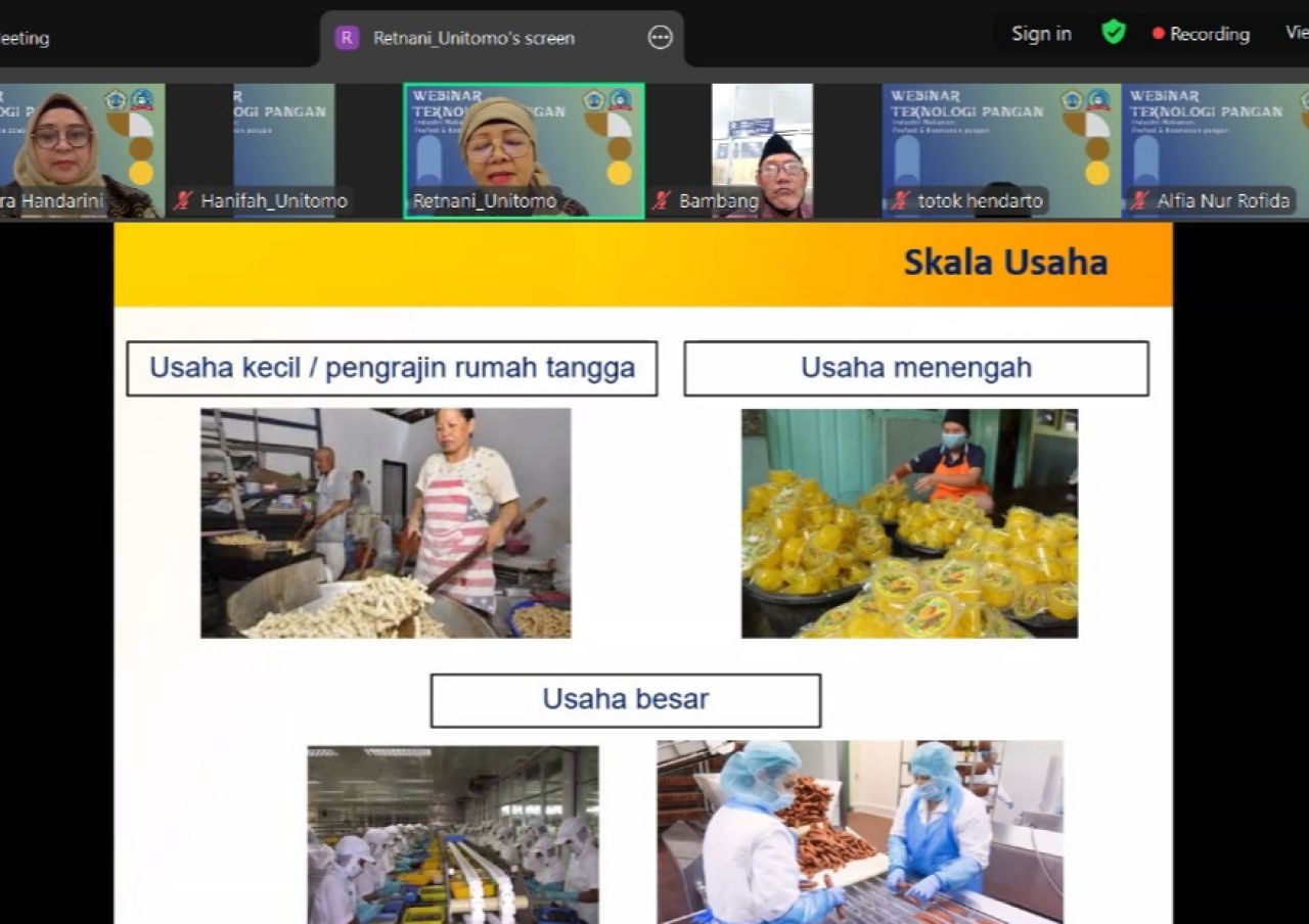 Himpunan Mahasiswa Teknologi Pangan Unitomo Surabaya Gelar Webinar Foodtech